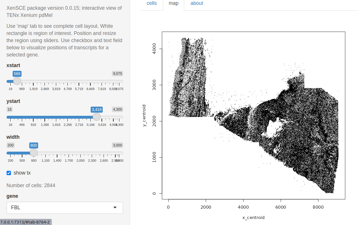 Map based on cell centroids.